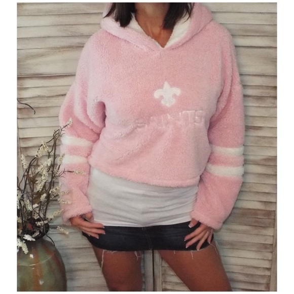 Tops - New Orleans Saints Fleur de Lis Sherpa Hoodie 2219